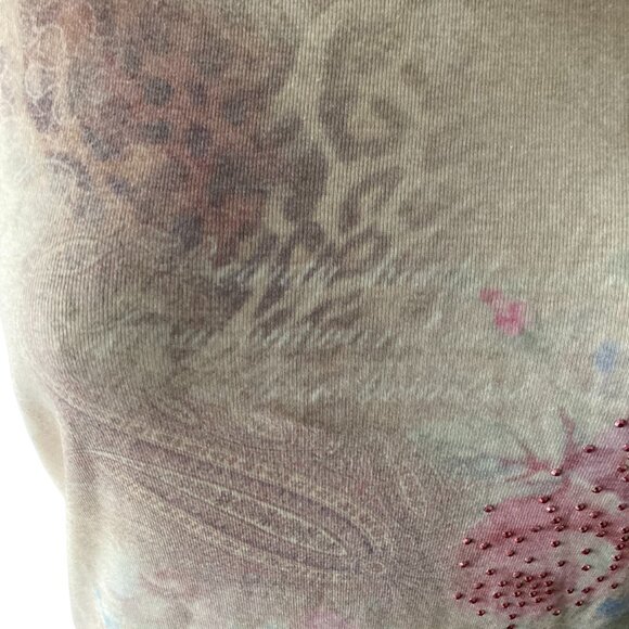 Xcit USA Y2K Roses and Leopard Artsy Size M Top - Picture 3 of 8